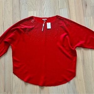 Vila Milano / Valerie Stevens WOMAN Red Embellished Top – 1X – NWT